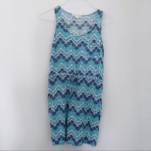 Pink Republic blue abstract print sleeveless dress